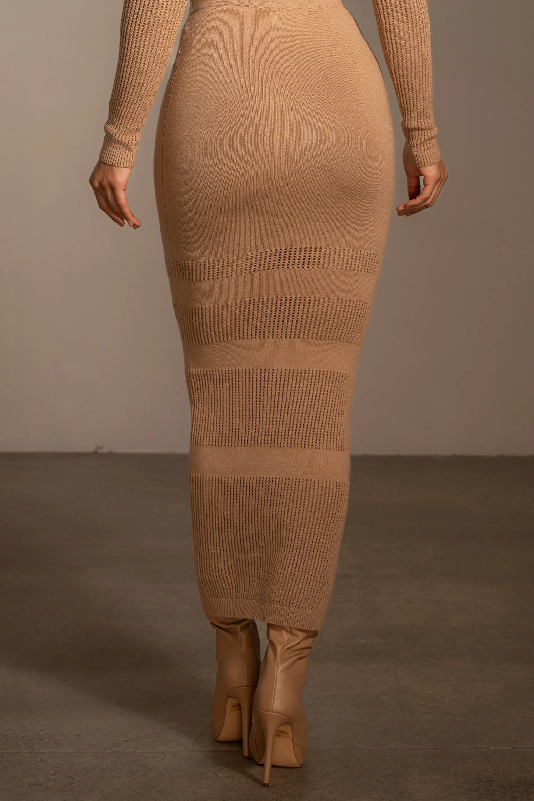 Tan Lina Knit Maxi Skirt*JLUXLABEL New