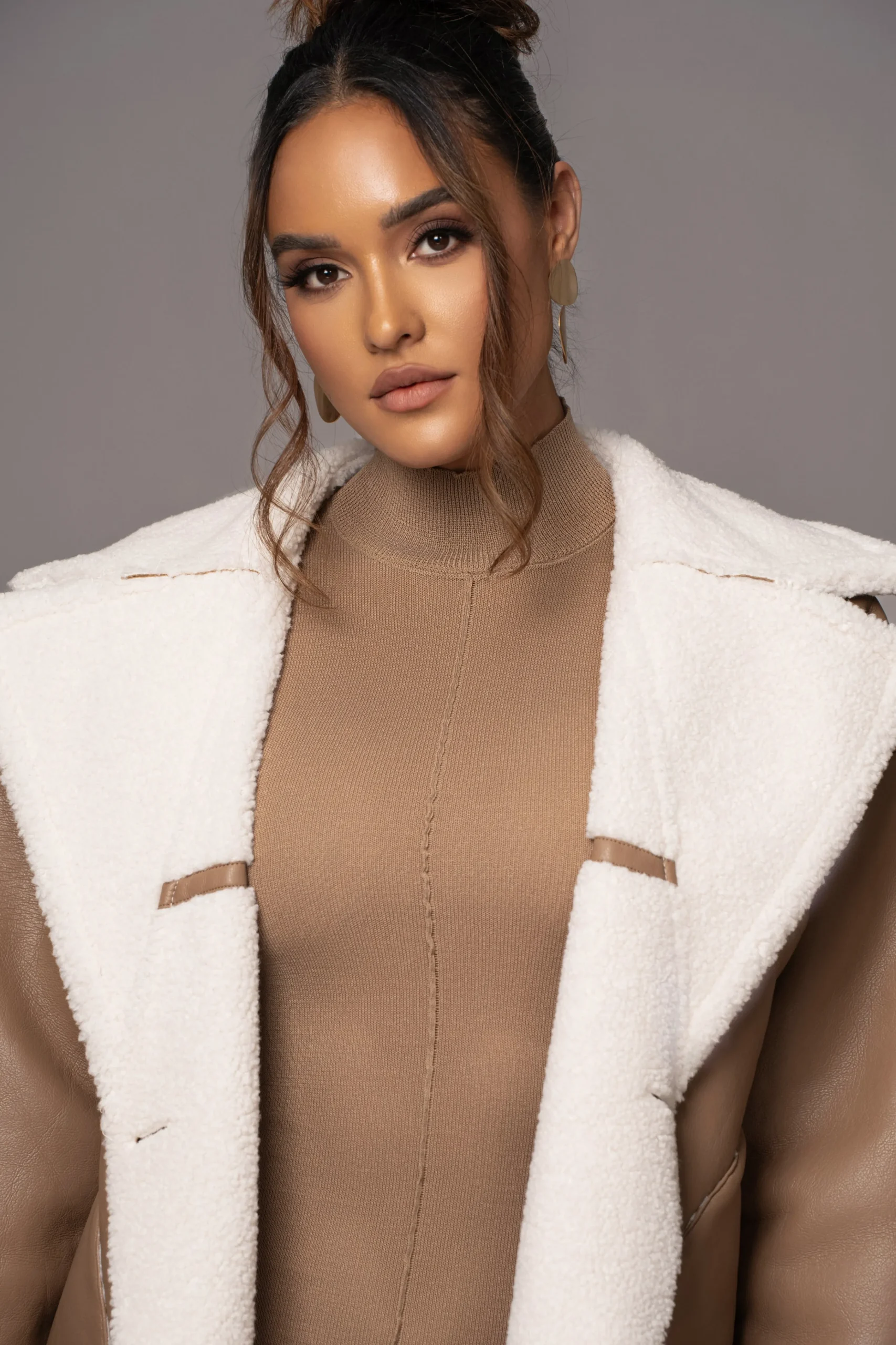 Tan Never Settle Reversible Teddy Jacket*JLUXLABEL Online