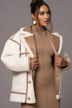 Tan Never Settle Reversible Teddy Jacket*JLUXLABEL Online