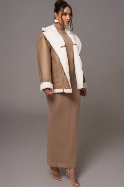 Tan Never Settle Reversible Teddy Jacket*JLUXLABEL Online