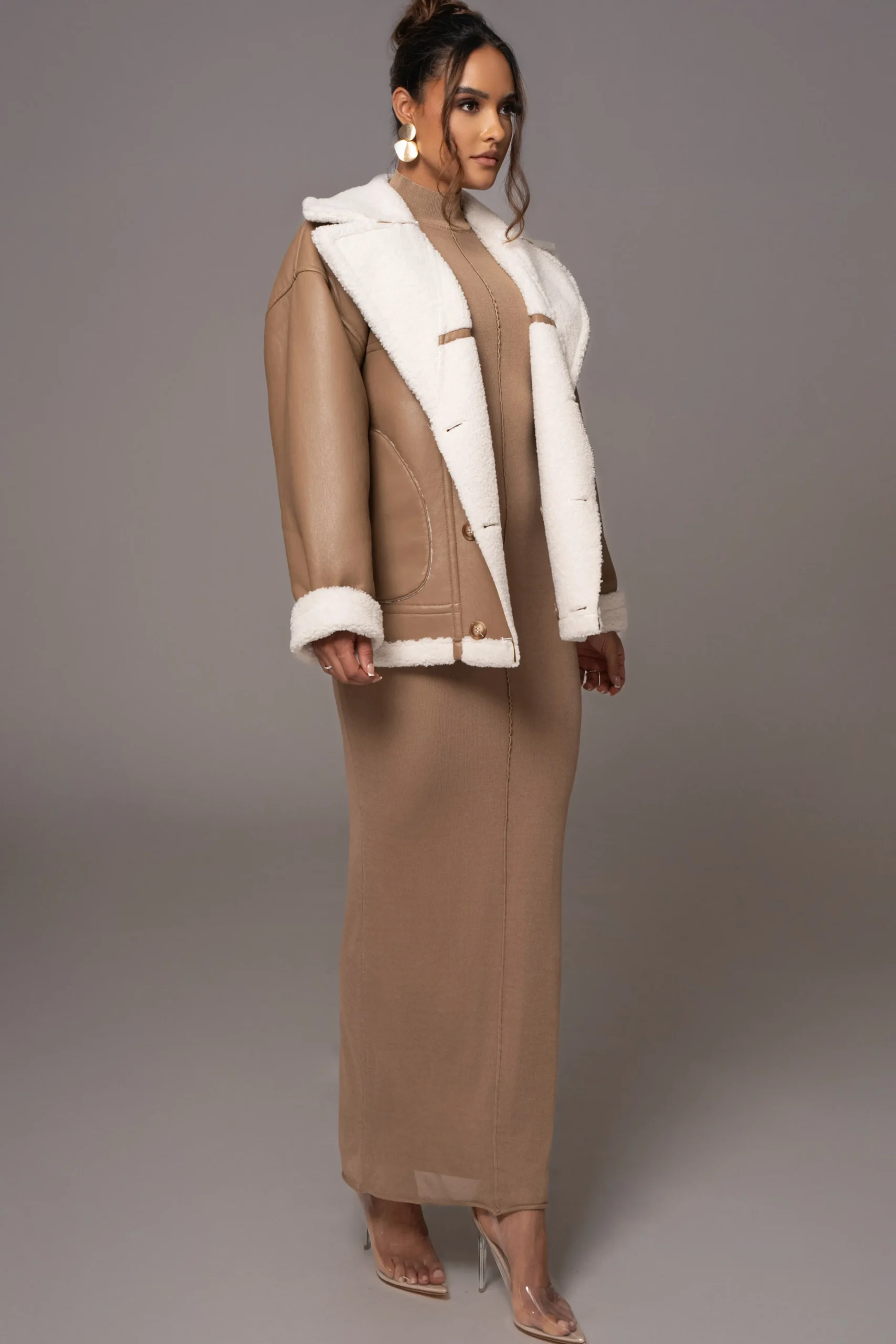 Tan Never Settle Reversible Teddy Jacket*JLUXLABEL Online