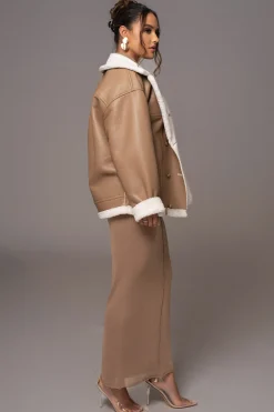 Tan Never Settle Reversible Teddy Jacket*JLUXLABEL Online