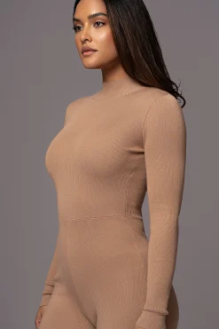 Tan Noel Sweater Knit Jumpsuit*JLUXLABEL Best