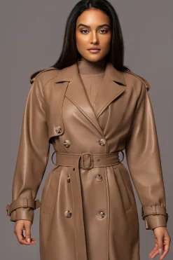 Tan Odin Faux Leather Coat*JLUXLABEL New