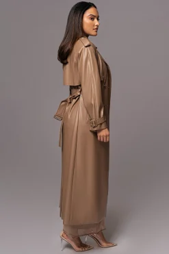 Tan Odin Faux Leather Coat*JLUXLABEL New