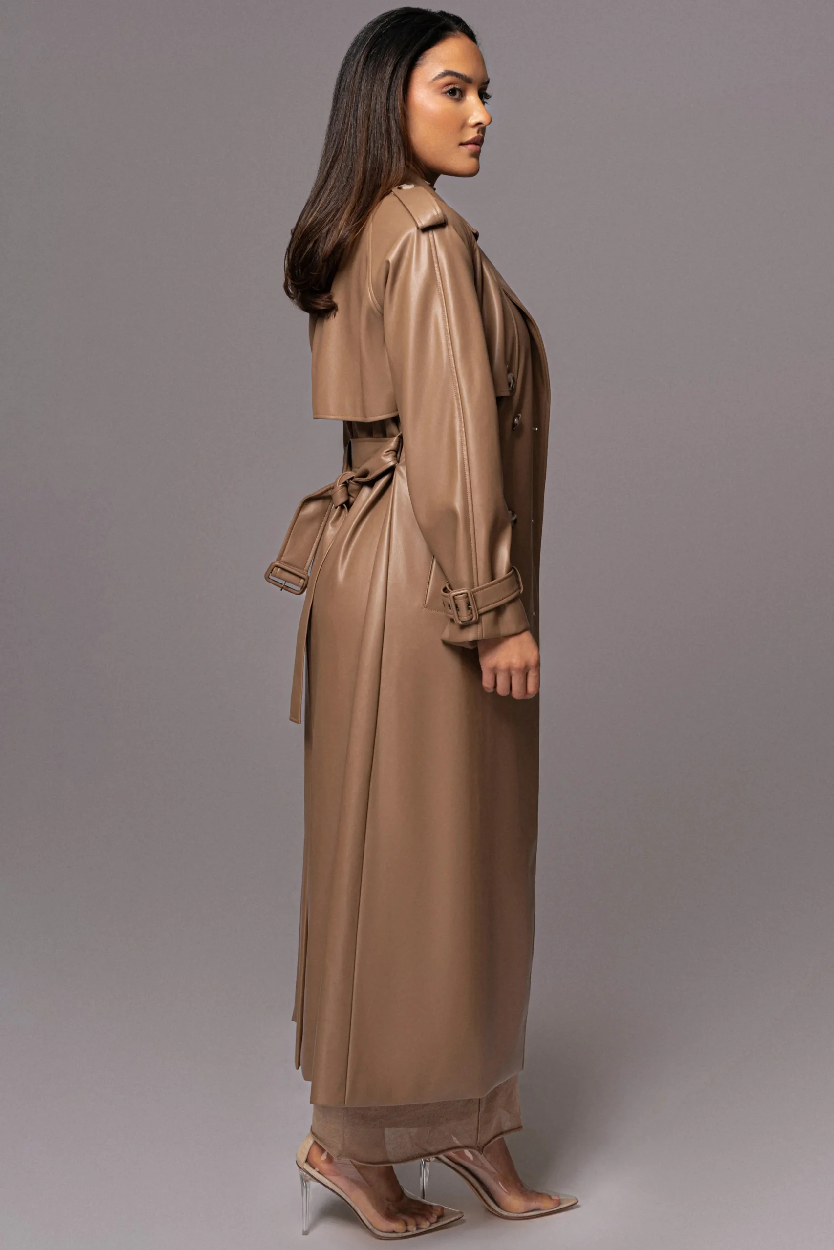 Tan Odin Faux Leather Coat*JLUXLABEL New