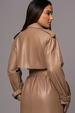 Tan Odin Faux Leather Coat*JLUXLABEL New