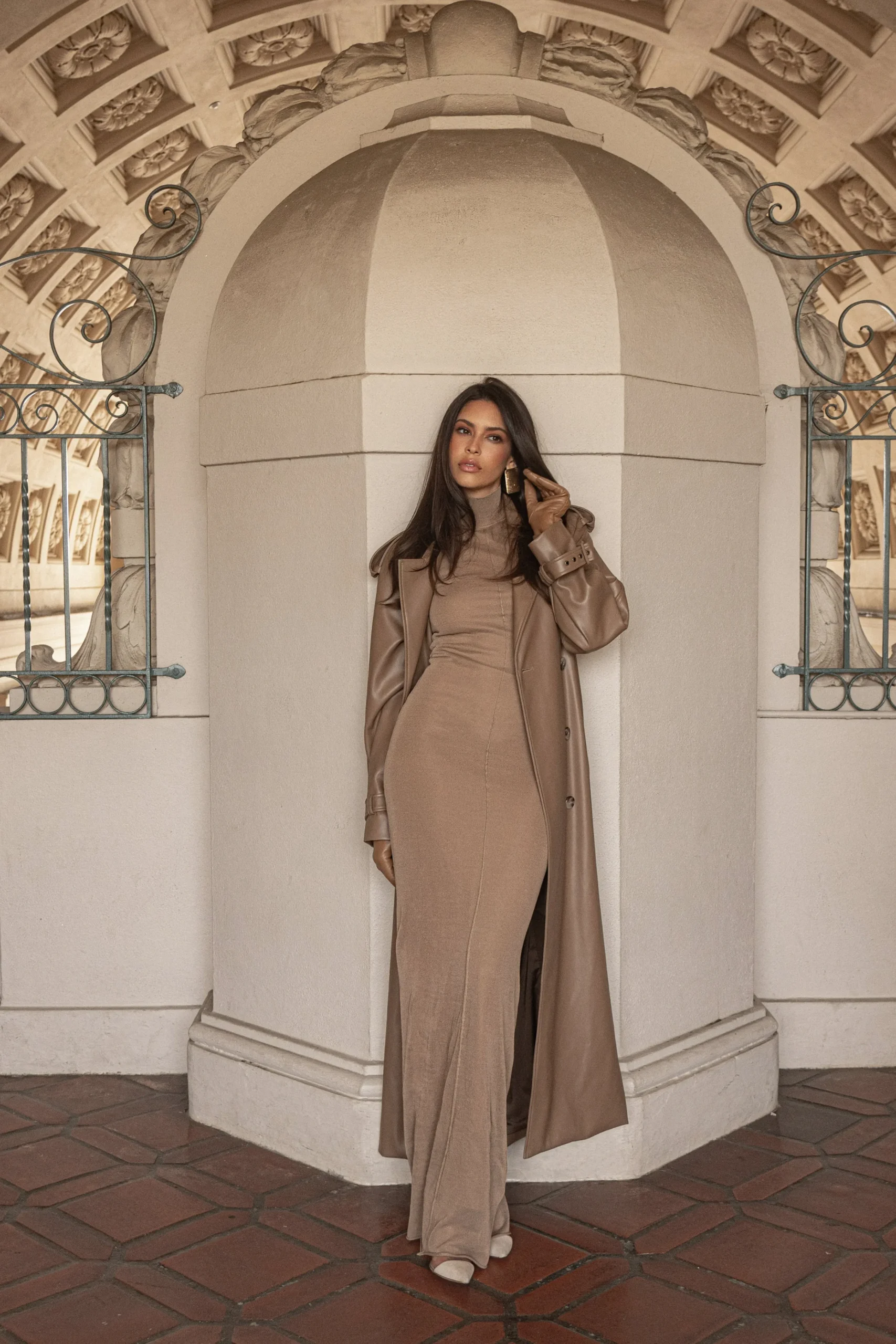 Tan Odin Faux Leather Coat*JLUXLABEL New