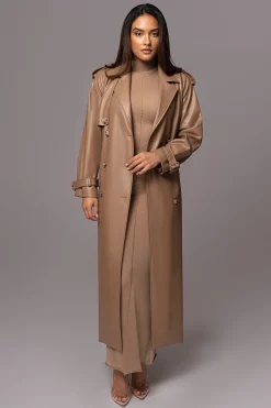 Tan Odin Faux Leather Coat*JLUXLABEL New