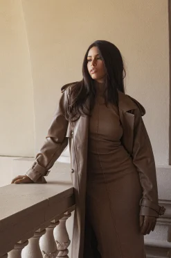 Tan Odin Faux Leather Coat*JLUXLABEL New