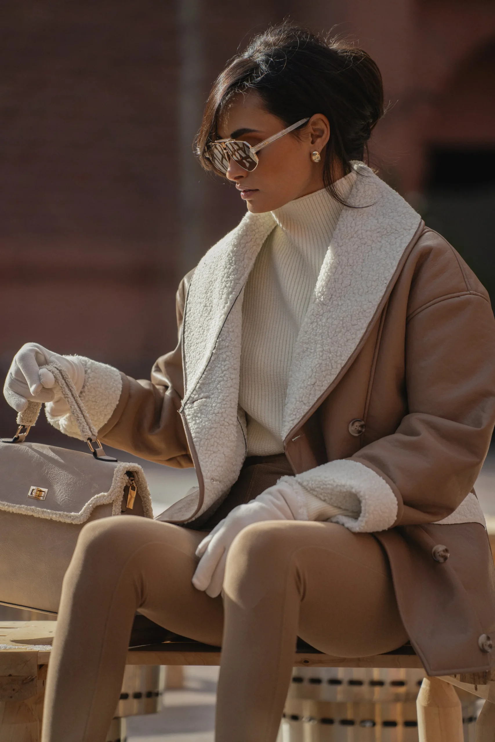 Tan Presley Faux Leather Coat*JLUXLABEL Online