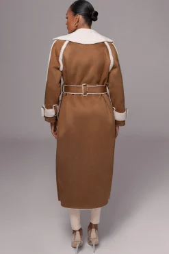 Tan Suede And Sherpa Reversible Coat*JLUXLABEL New