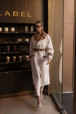 Tan Suede And Sherpa Reversible Coat*JLUXLABEL New