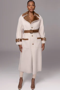 Tan Suede And Sherpa Reversible Coat*JLUXLABEL New