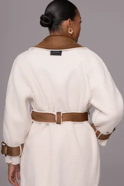 Tan Suede And Sherpa Reversible Coat*JLUXLABEL New