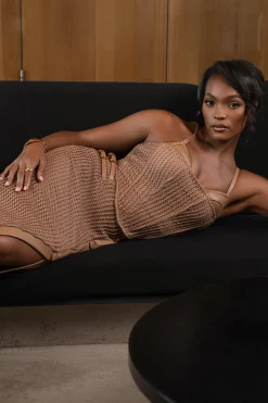 Tan Textured Harley Corset Top*JLUXLABEL Sale