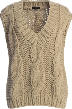 Taupe Mari Cable Knit Vest*JLUXLABEL Outlet