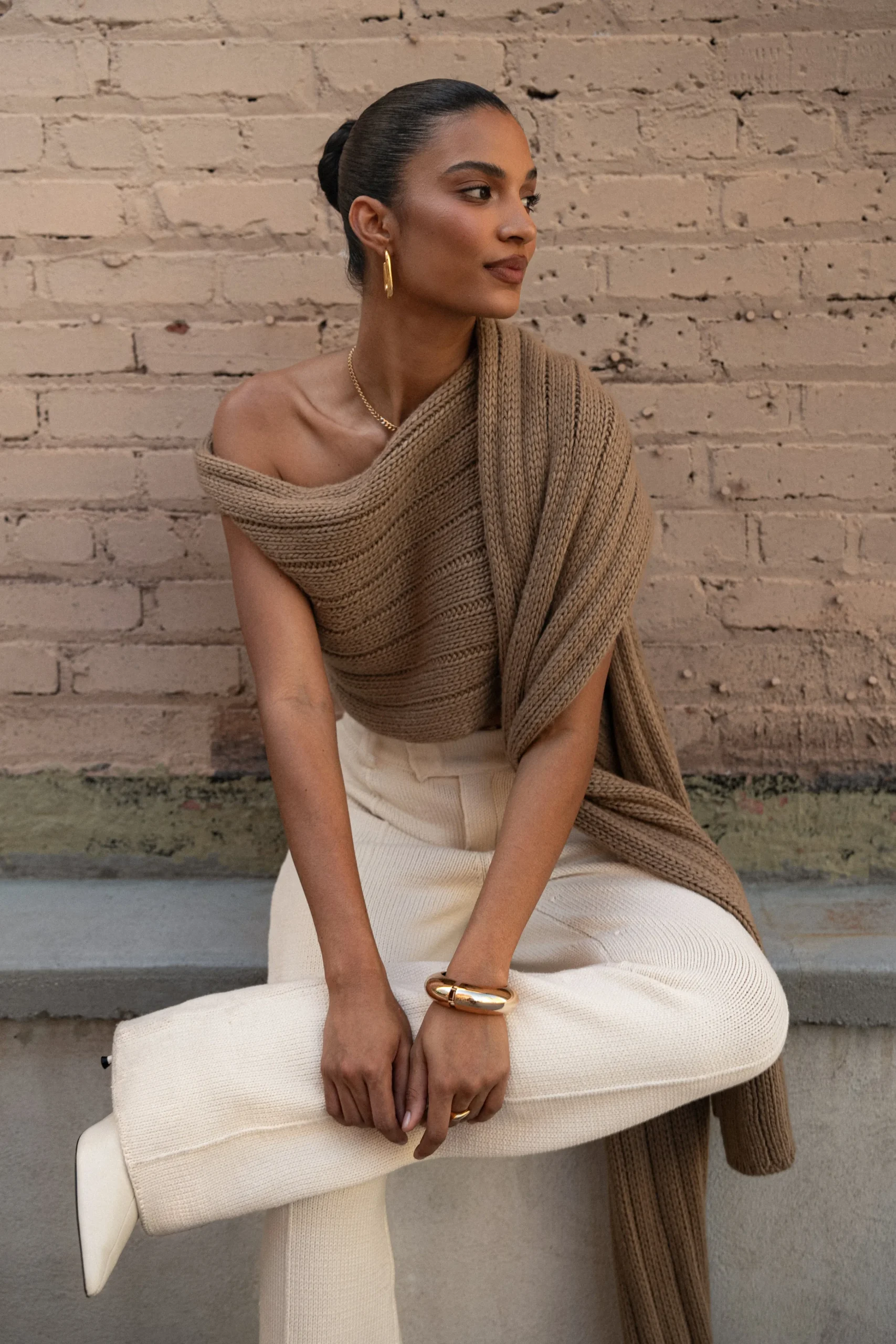 Taupe Soft Life Cable Knit Sweater Top*JLUXLABEL Discount