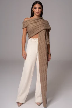 Taupe Soft Life Cable Knit Sweater Top*JLUXLABEL Discount