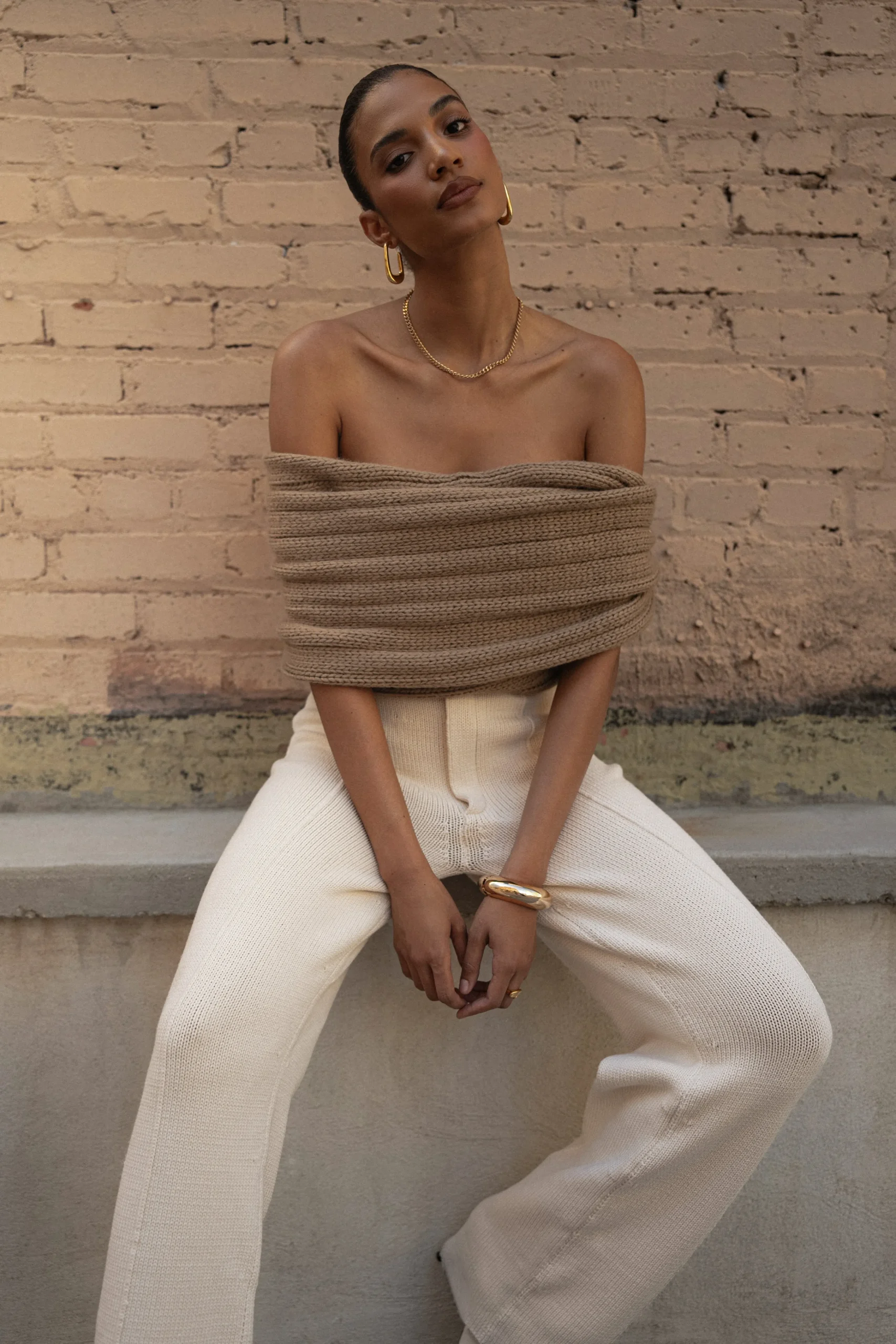 Taupe Soft Life Cable Knit Sweater Top*JLUXLABEL Discount