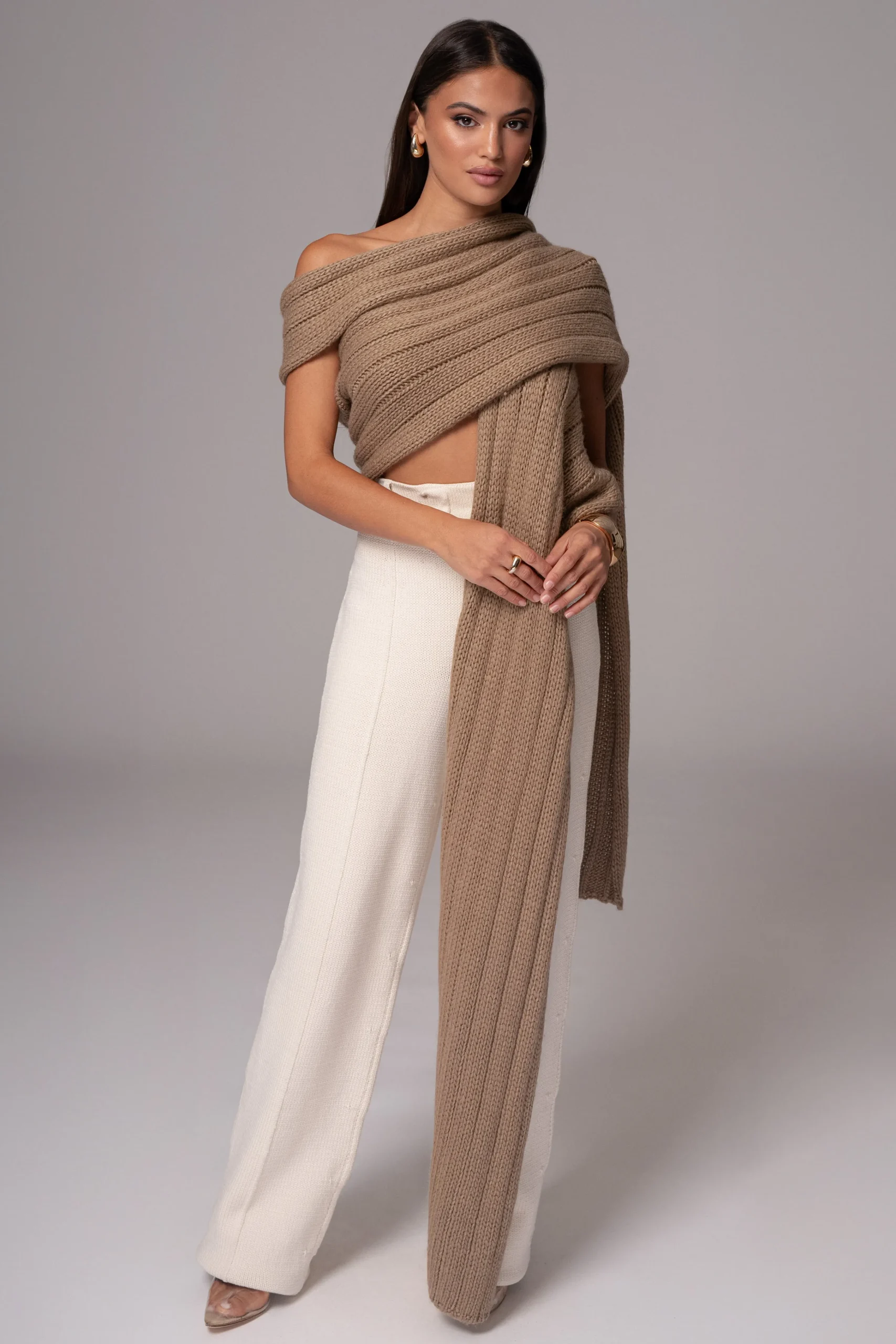 Taupe Soft Life Cable Knit Sweater Top*JLUXLABEL Discount