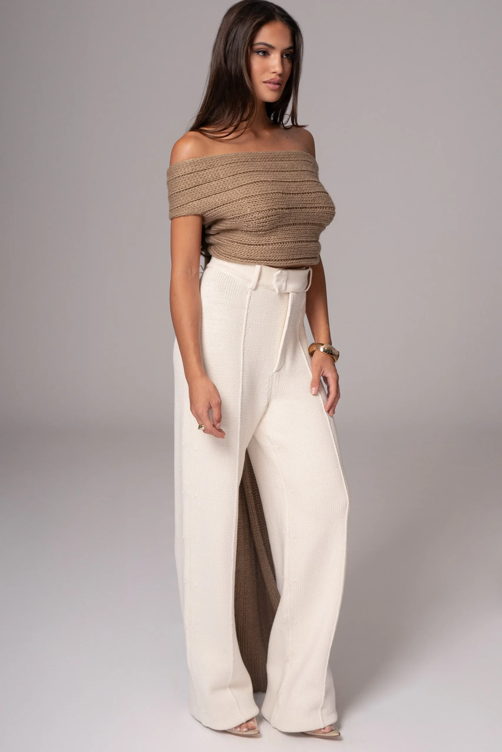 Taupe Soft Life Cable Knit Sweater Top*JLUXLABEL Discount