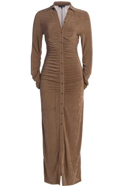 Taupe Zahra Button Front Maxi Dress*JLUXLABEL Outlet