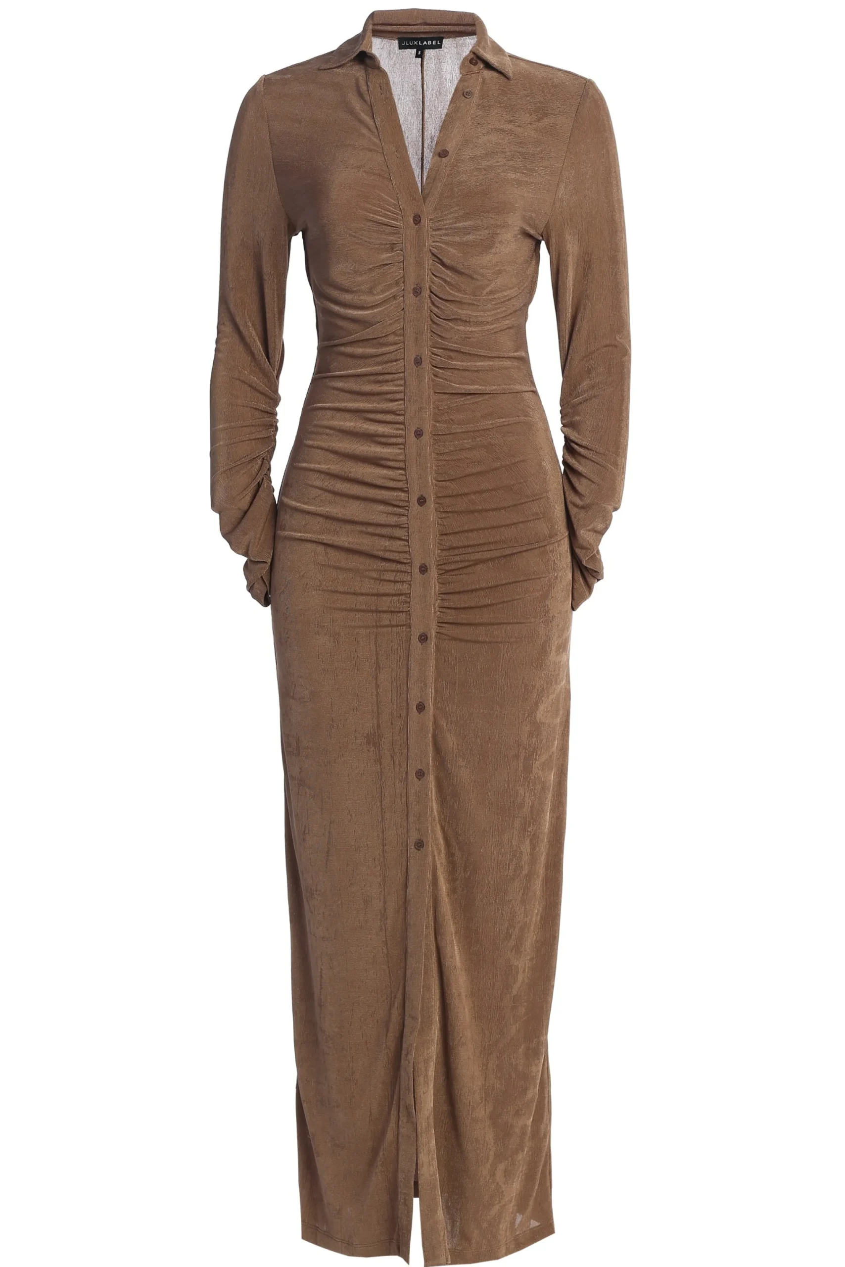 Taupe Zahra Button Front Maxi Dress*JLUXLABEL Outlet