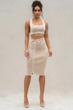 Taupe/White Over The Top Skirt*JLUXLABEL Discount