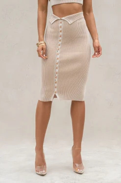 Taupe/White Over The Top Skirt*JLUXLABEL Discount
