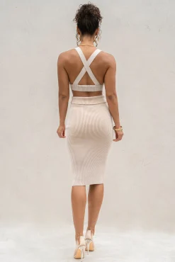 Taupe/White Over The Top Skirt*JLUXLABEL Discount