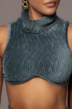 Teal Chosen One Velvet Skirt Set*JLUXLABEL Outlet