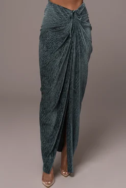 Teal Chosen One Velvet Skirt Set*JLUXLABEL Outlet