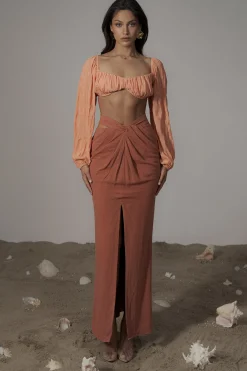 Terra Cotta Dreamland Linen Skirt*JLUXLABEL Fashion
