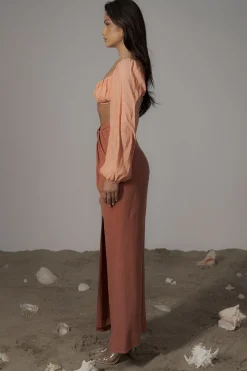 Terra Cotta Dreamland Linen Skirt*JLUXLABEL Fashion