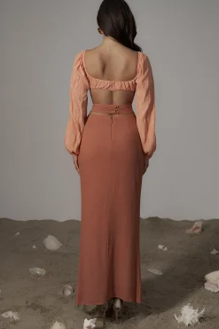 Terra Cotta Dreamland Linen Skirt*JLUXLABEL Fashion