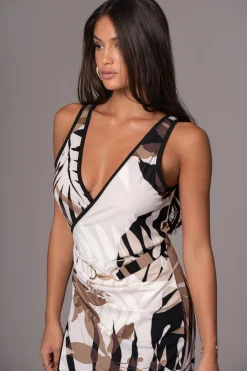 Tropical Print Revival Wrap Dress*JLUXLABEL Sale