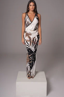 Tropical Print Revival Wrap Dress*JLUXLABEL Sale