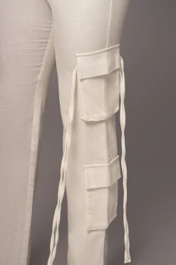 White Better Half Linen Utility Pants*JLUXLABEL Fashion