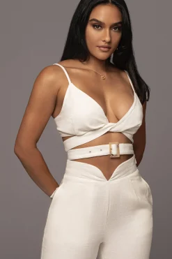 White Better Half Linen Utility Pants*JLUXLABEL Fashion