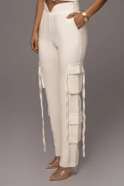 White Better Half Linen Utility Pants*JLUXLABEL Fashion