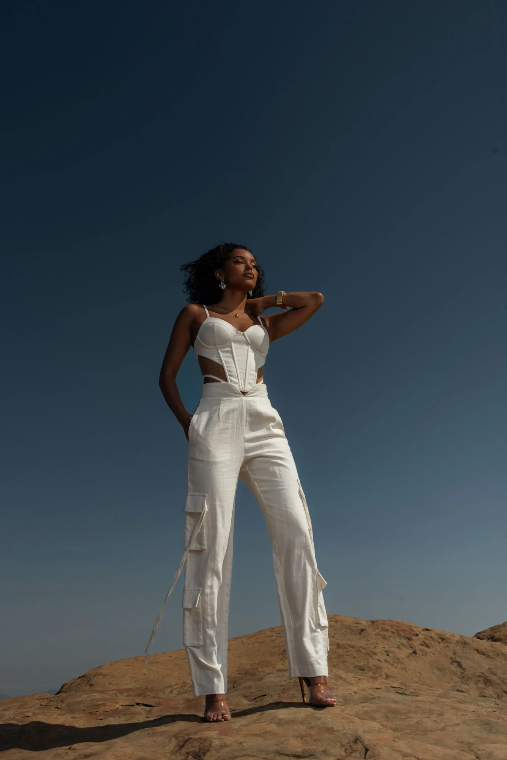 White Better Half Linen Utility Pants*JLUXLABEL Fashion