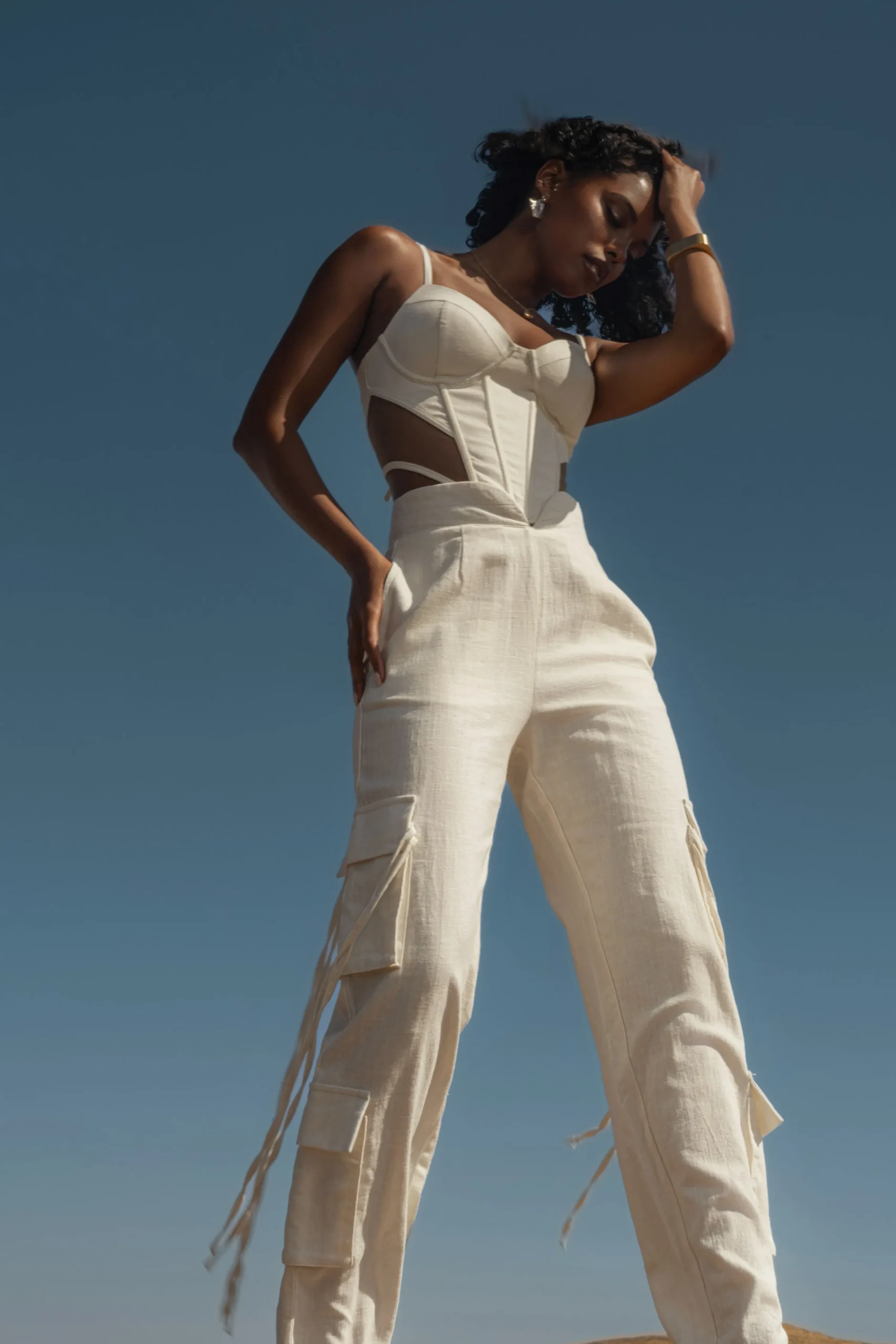 White Better Half Linen Utility Pants*JLUXLABEL Fashion