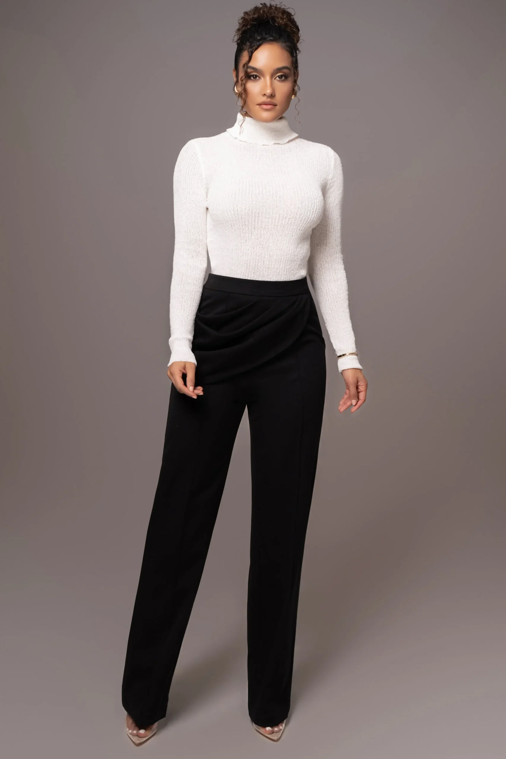 White Carli Turtle Neck Top*JLUXLABEL Fashion