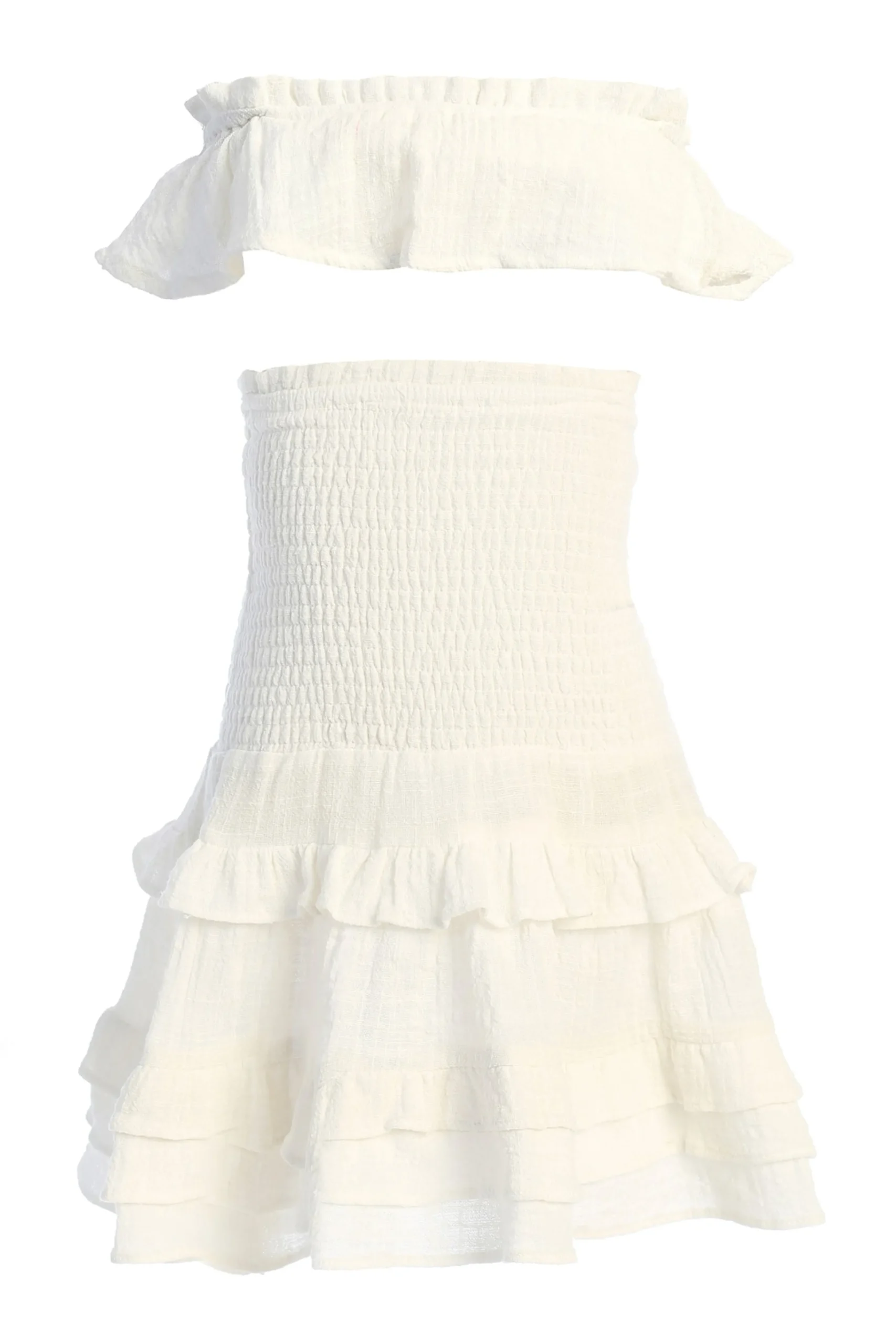 White Emily Ruffled Skirt Set*JLUXLABEL Fashion