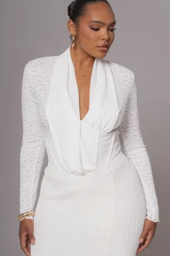 White Lace Corset Bodysuit*JLUXLABEL New