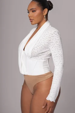 White Lace Corset Bodysuit*JLUXLABEL New