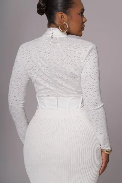 White Lace Corset Bodysuit*JLUXLABEL New