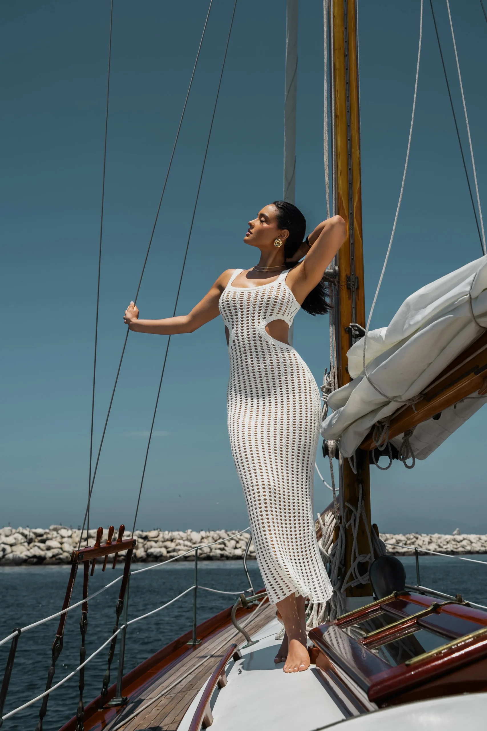 White Melrose Cutout Midi Dress*JLUXLABEL Online