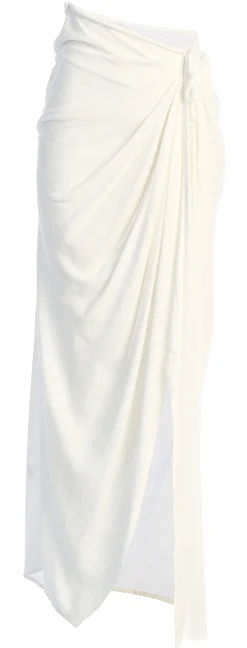 White Noelia Linen Slit Skirt*JLUXLABEL New